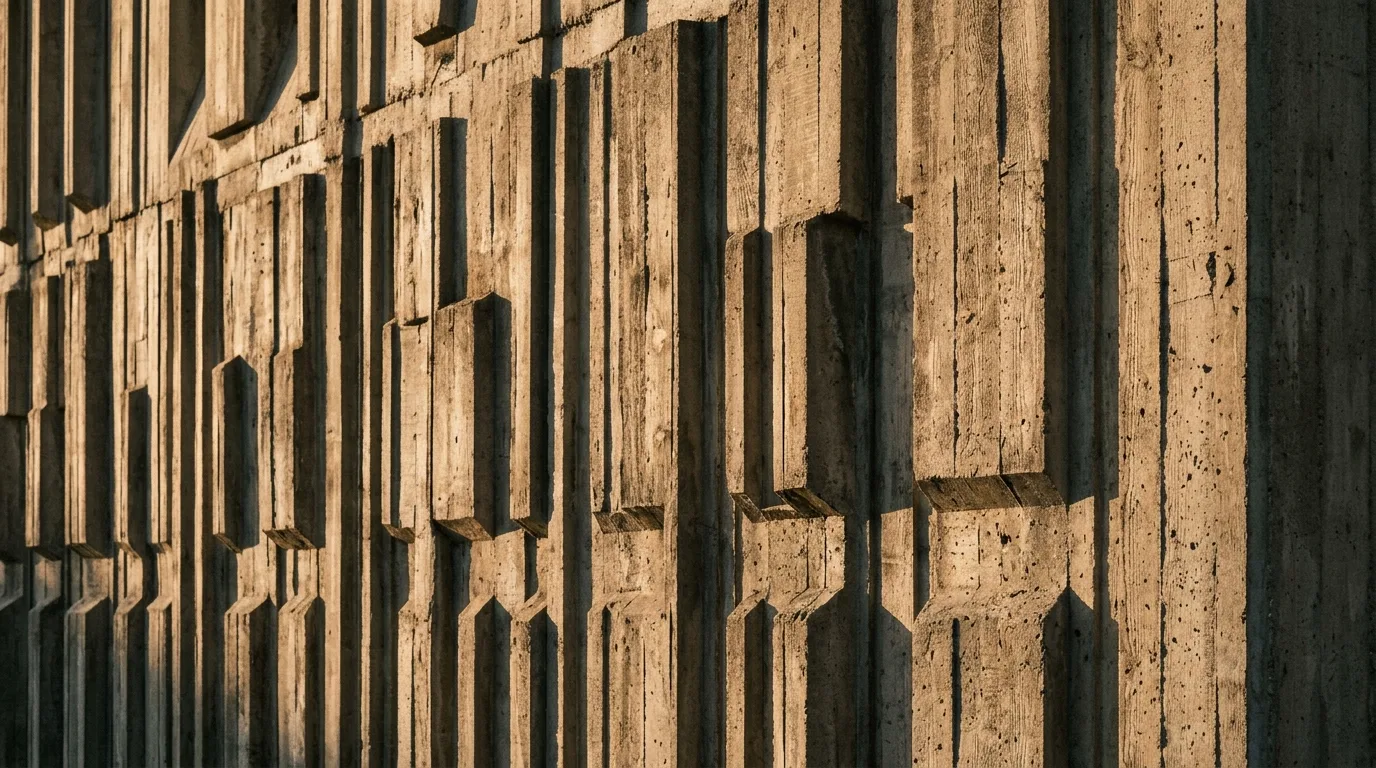 Detail texture of raw exposed concrete with light and shadows