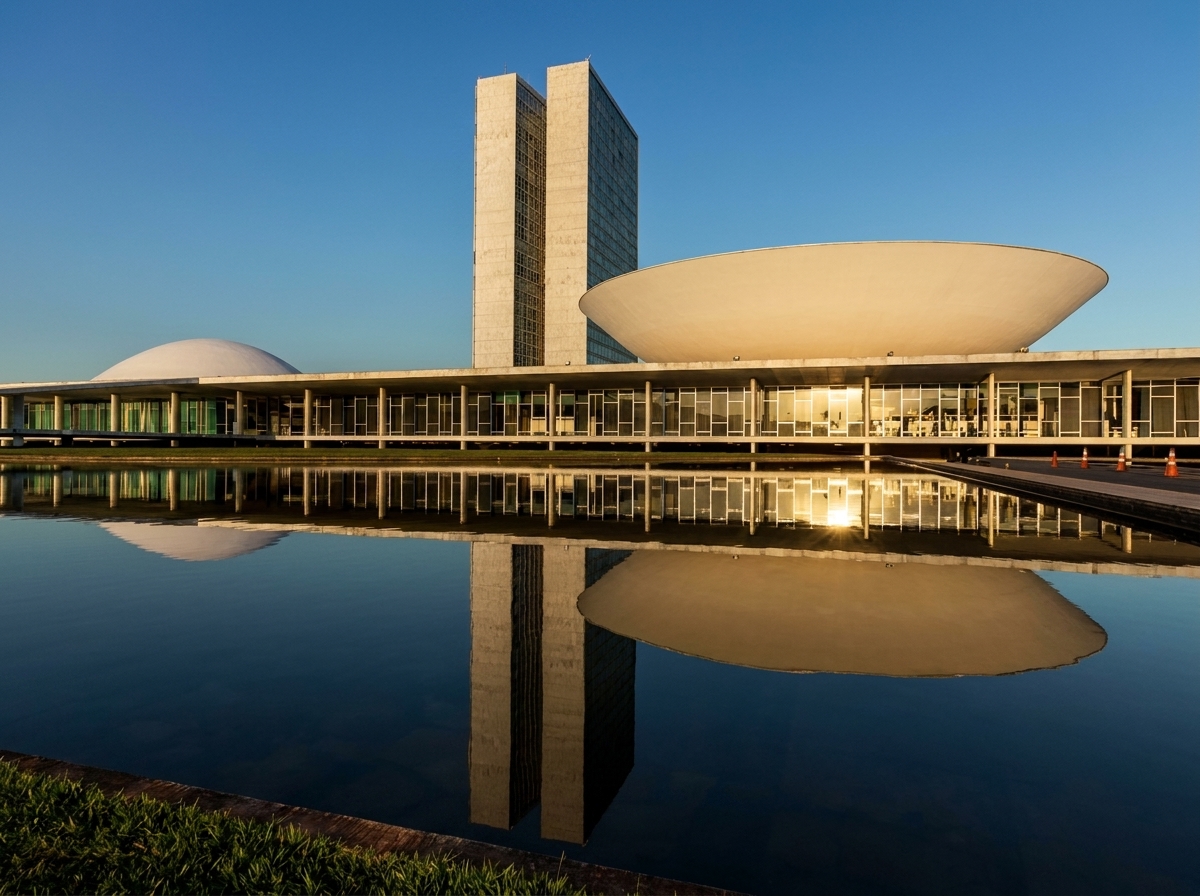 Congresso Nacional do Brasil projetado por Oscar Niemeyer em Brasília
