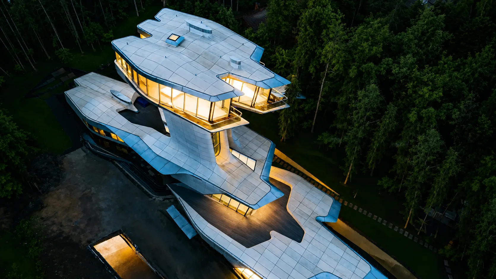 Capital Hill Residence in the Russian forest designed by Zaha Hadid